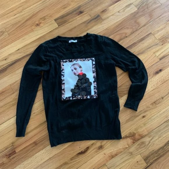 maze 100 % rayon crew neck sweater size L - Picture 1 of 7